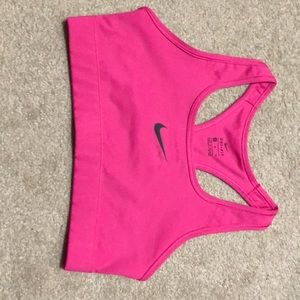 Hot pink Nike sports bra